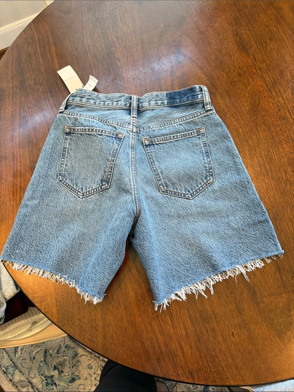 Abercrombie & Fitch Light Blue Denim Frayed-Hem Shorts - Picture 4 of 6